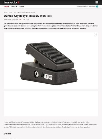 Bonedo.de Dunlop Cry Baby Mini 535Q Wah Bonedo.de Dunlop Cry Baby Mini 535Q Wah
