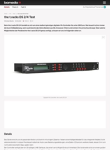 Bonedo.de the t.racks DS 2/4 Bonedo.de the t.racks DS 2/4