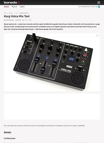 Bonedo.de Korg Volca Mix Bonedo.de Korg Volca Mix