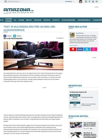 Amazona.de IK Multimedia iRig Pre HD Amazona.de IK Multimedia iRig Pre HD