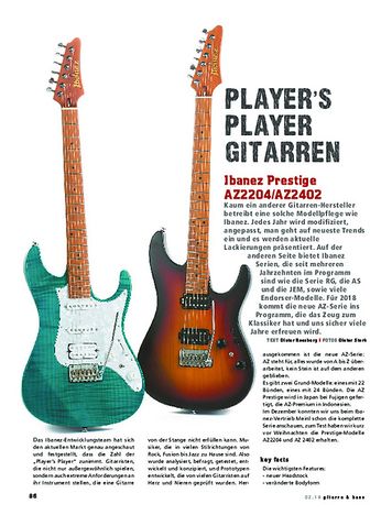 Gitarre & Bass Ibanez Prestige AZ2204/AZ2402 Gitarre & Bass Ibanez Prestige AZ2204/AZ2402
