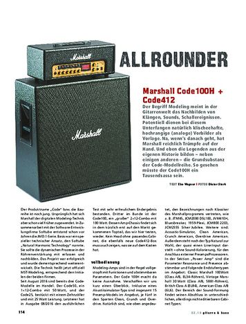 Gitarre & Bass Marshall Code100H und Code412 Gitarre & Bass Marshall Code100H und Code412