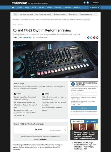 MusicRadar.com Roland TR-8S Rhythm Performer MusicRadar.com Roland TR-8S Rhythm Performer