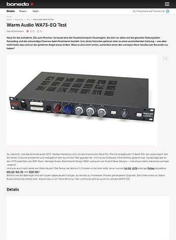 Bonedo.de Warm Audio WA73-EQ Bonedo.de Warm Audio WA73-EQ