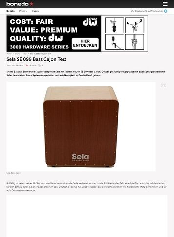 Bonedo.de Sela SE 099 Bass Cajon Bonedo.de Sela SE 099 Bass Cajon