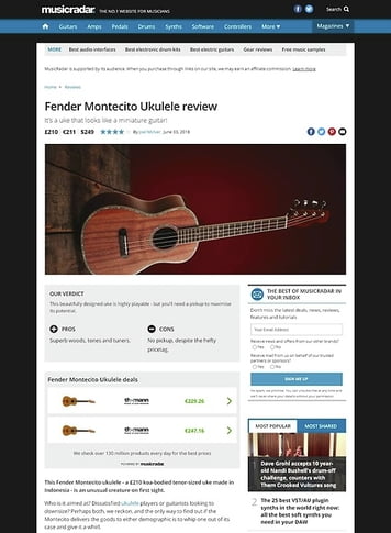 MusicRadar.com Fender Montecito Ukulele MusicRadar.com Fender Montecito Ukulele