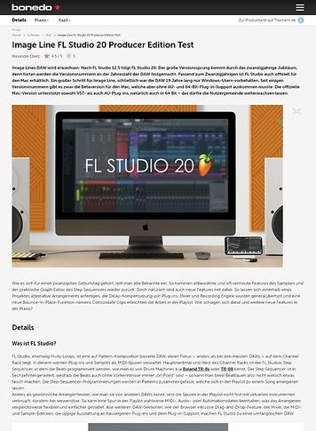 Bonedo.de Image Line FL Studio 20 Producer Edition Bonedo.de Image Line FL Studio 20 Producer Edition