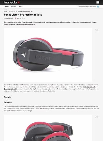 Bonedo.de Focal Listen Professional Bonedo.de Focal Listen Professional