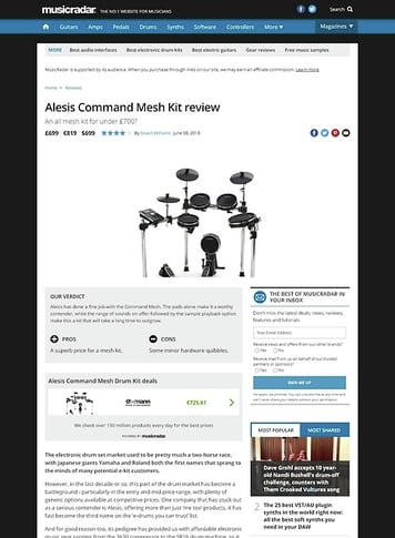 MusicRadar.com Alesis Command Mesh Kit MusicRadar.com Alesis Command Mesh Kit