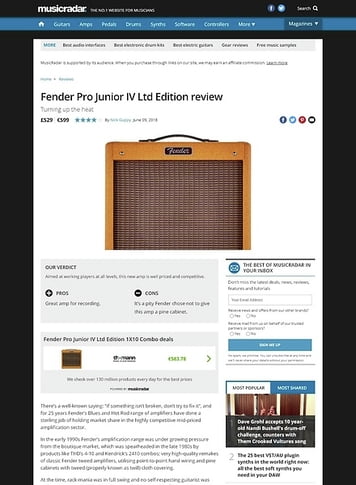 MusicRadar.com Fender Pro Junior IV Ltd Edition MusicRadar.com Fender Pro Junior IV Ltd Edition