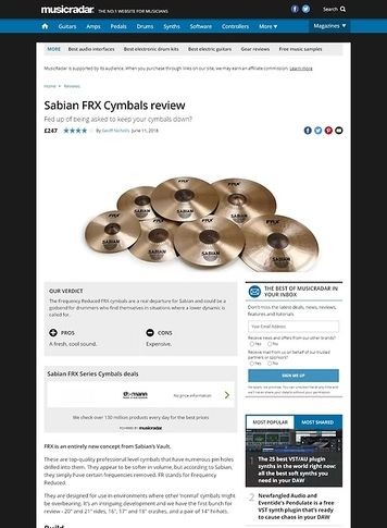 MusicRadar.com Sabian FRX Cymbals MusicRadar.com Sabian FRX Cymbals