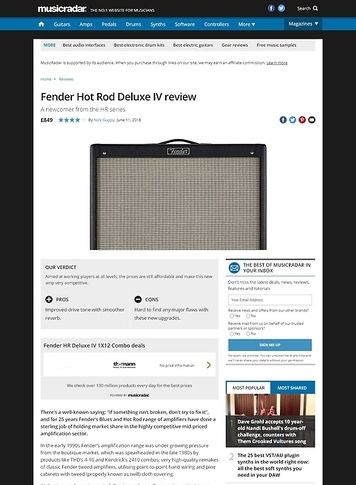 MusicRadar.com Fender Hot Rod Deluxe IV MusicRadar.com Fender Hot Rod Deluxe IV