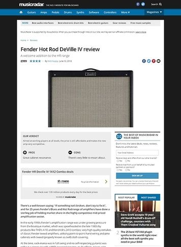 MusicRadar.com Fender Hot Rod DeVille IV MusicRadar.com Fender Hot Rod DeVille IV