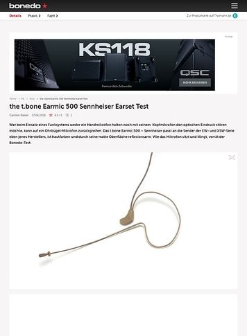 Bonedo.de the t.bone Earmic 500 Sennheiser Earset Bonedo.de the t.bone Earmic 500 Sennheiser Earset
