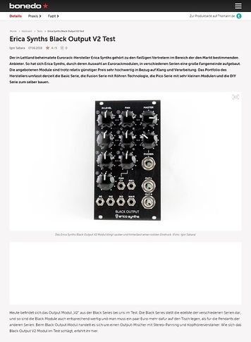 Bonedo.de Erica Synths Black Output V2 Bonedo.de Erica Synths Black Output V2