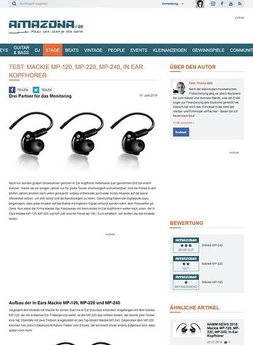 Amazona.de Mackie MP-120, MP-220, MP-240 Amazona.de Mackie MP-120, MP-220, MP-240