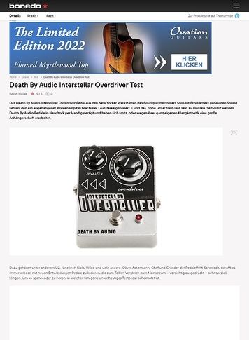 Bonedo.de Death By Audio Interstellar Overdriver Bonedo.de Death By Audio Interstellar Overdriver