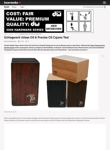 Bonedo.de Schlagwerk Urban OS und Precise OS Cajons Bonedo.de Schlagwerk Urban OS und Precise OS Cajons
