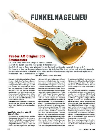 Gitarre & Bass Fender AM Original 50s Stratocaster Gitarre & Bass Fender AM Original 50s Stratocaster