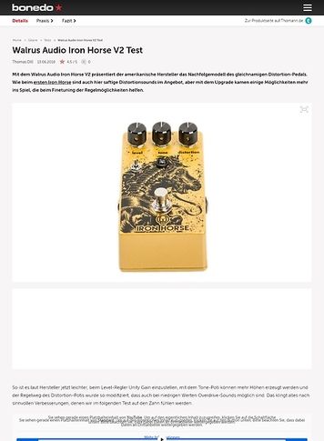 Bonedo.de Walrus Audio Iron Horse V2 Bonedo.de Walrus Audio Iron Horse V2