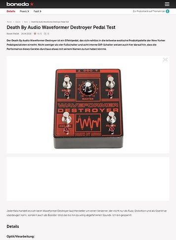 Bonedo.de Death By Audio Waveformer Destroyer Pedal Bonedo.de Death By Audio Waveformer Destroyer Pedal
