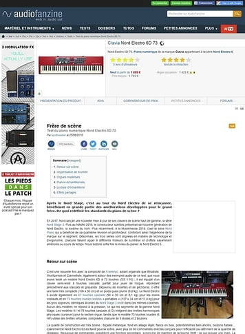 Audiofanzine.com Clavia Nord Electro 6D 73 Audiofanzine.com Clavia Nord Electro 6D 73