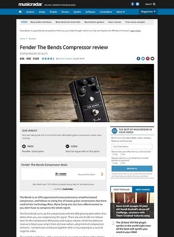 MusicRadar.com Fender The Bends Compressor MusicRadar.com Fender The Bends Compressor