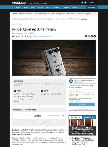 MusicRadar.com Fender Level Set Buffer MusicRadar.com Fender Level Set Buffer