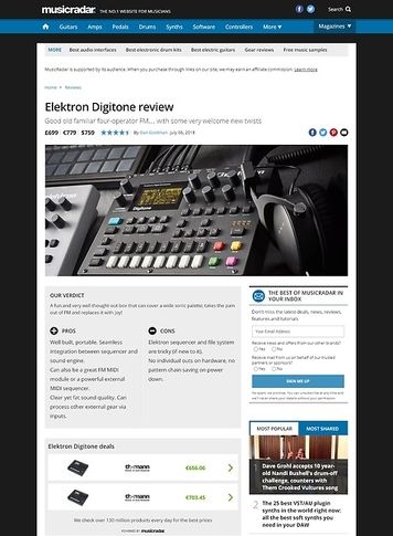 MusicRadar.com Elektron Digitone MusicRadar.com Elektron Digitone