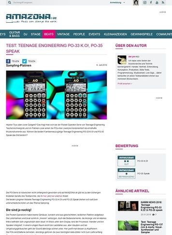 Amazona.de Teenage Engineering PO-33 K.O!, PO-35 Speak Amazona.de Teenage Engineering PO-33 K.O!, PO-35 Speak