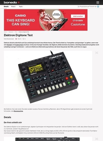 Bonedo.de Elektron Digitone Bonedo.de Elektron Digitone