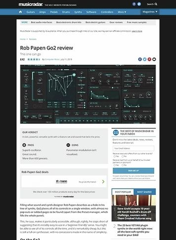 MusicRadar.com Rob Papen Go2 MusicRadar.com Rob Papen Go2