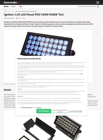 Bonedo.de Ignition Co9 LED Flood IP65 540W RGBW Bonedo.de Ignition Co9 LED Flood IP65 540W RGBW