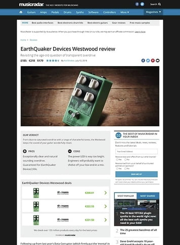 MusicRadar.com EarthQuaker Devices Westwood MusicRadar.com EarthQuaker Devices Westwood