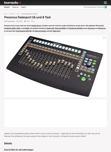 Bonedo.de Presonus Faderport 16 und 8 Bonedo.de Presonus Faderport 16 und 8
