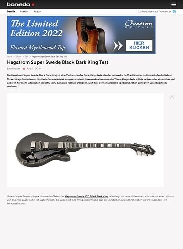 Bonedo.de Hagstrom Super Swede Black Dark King Bonedo.de Hagstrom Super Swede Black Dark King