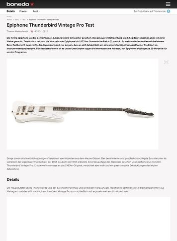 Bonedo.de Epiphone Thunderbird Vintage Pro Bonedo.de Epiphone Thunderbird Vintage Pro