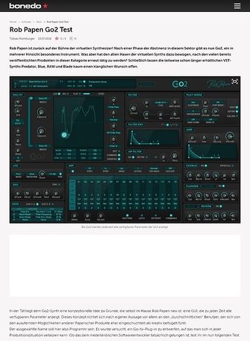 Bonedo.de Rob Papen Go2 Bonedo.de Rob Papen Go2