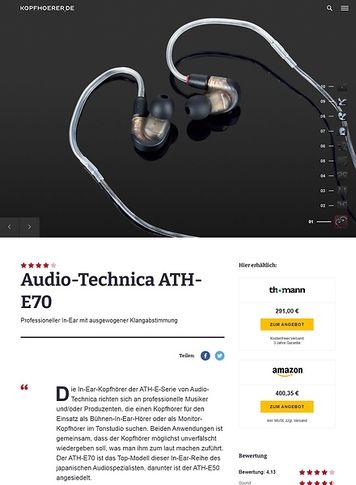 Kopfhoerer.de Audio-Technica ATH-E70 Kopfhoerer.de Audio-Technica ATH-E70