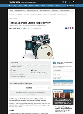 MusicRadar.com Tama Superstar Classic Maple MusicRadar.com Tama Superstar Classic Maple