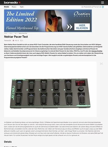 Bonedo.de Nektar Pacer Bonedo.de Nektar Pacer