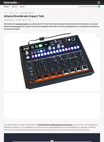 Bonedo.de Arturia Drumbrute Impact Bonedo.de Arturia Drumbrute Impact