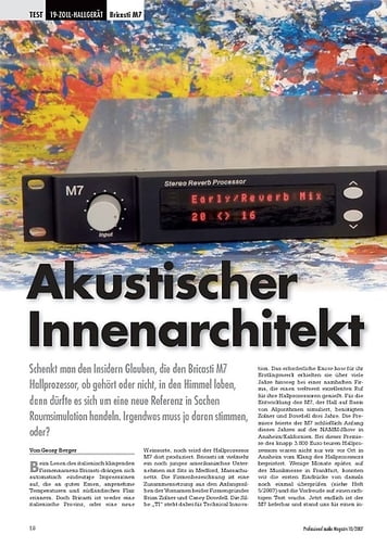Professional Audio Akustischer Innenarchitekt Bricasti M7 Professional Audio Akustischer Innenarchitekt Bricasti M7