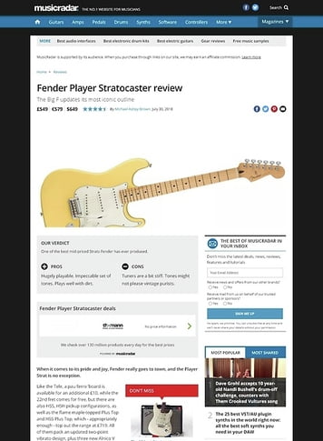 MusicRadar.com Fender Player Stratocaster MusicRadar.com Fender Player Stratocaster