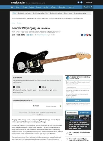 MusicRadar.com Fender Player Jaguar MusicRadar.com Fender Player Jaguar
