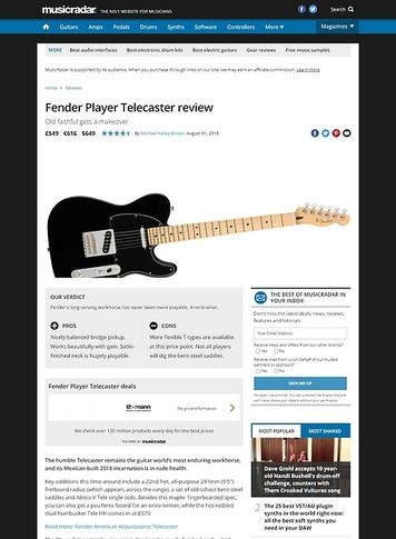 MusicRadar.com Fender Player Telecaster MusicRadar.com Fender Player Telecaster