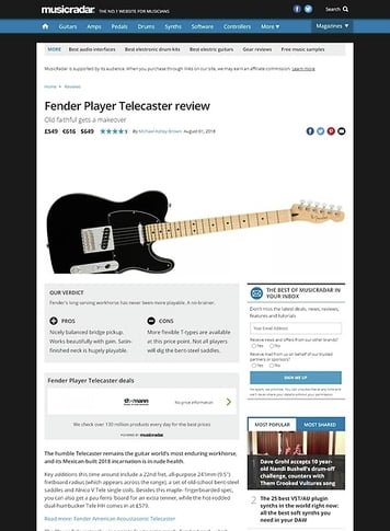 MusicRadar.com Fender Player Telecaster MusicRadar.com Fender Player Telecaster