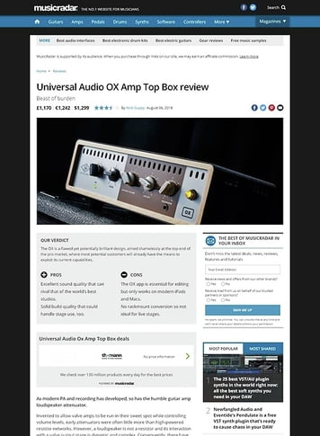 MusicRadar.com Universal Audio OX Amp Top Box MusicRadar.com Universal Audio OX Amp Top Box