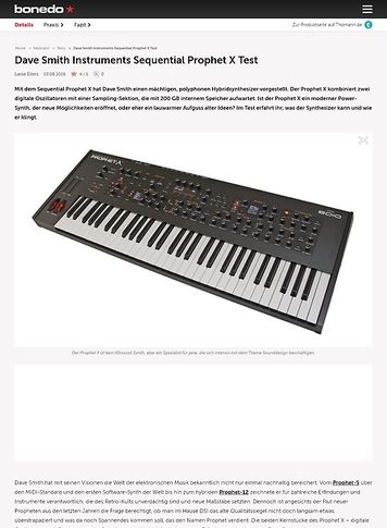 Bonedo.de Dave Smith Instruments Sequential Prophet X Bonedo.de Dave Smith Instruments Sequential Prophet X