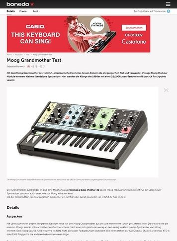 Bonedo.de Moog Grandmother Bonedo.de Moog Grandmother